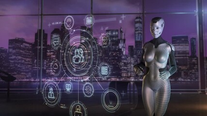 Wall Mural - virtual control panel managed by an android