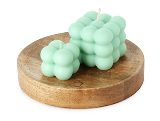 Sticker - Beautiful turquoise bubble candles isolated on white