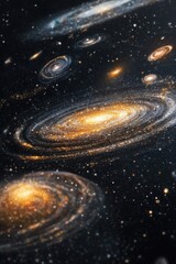 Wall Mural - swirling galaxies in an ocean of cosmic beauty