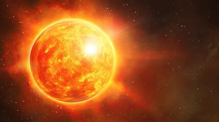 Wall Mural - sun on a dark background. solar activity. illustration for cover, postcard, interior design, decor o