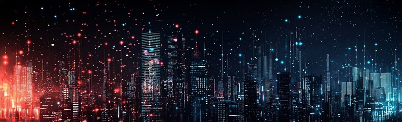 Background in technology. Binary computer code. Illustration in the modern era.