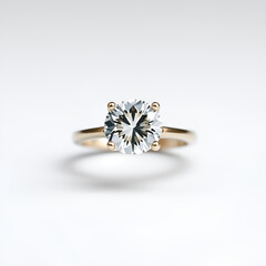 diamond wedding ring on minimal background