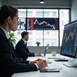 © Pixel Matrix - Online Trading  Investments - Strategic Market Plan  Stock Fluctuations Concept
