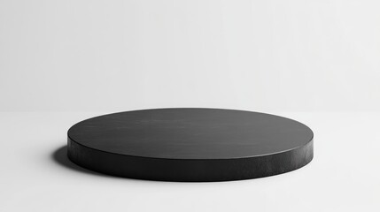 Empty black tabletop on a white background perfect for showcasing products High quality image