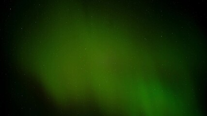 Wall Mural - green aurora with hints of red flashing in a starry sky with only the sky in the frame, time lapse.