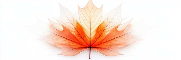 Wall Mural - Layers of translucent orange leaves create a delicate and ethereal design.