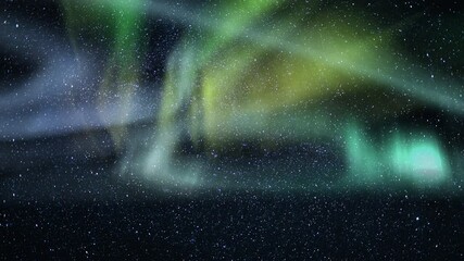 Wall Mural - aurora and milky way galaxy stellar cascade loop