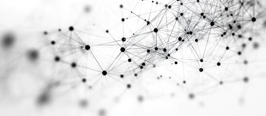 Sticker - abstract network of interconnected points on a white background.