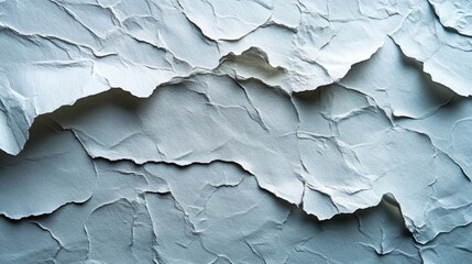 Leinwandbilder - Crumpled layers of paper in soft blue tones form a textured surface, offering an artistic backdrop for creative works and design inspiration.