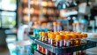 © Jafree - Close-Up of Test Tube Rack Filled with Colorful Samples in a Modern Laboratory. Concept of Scientific Research, Biotechnology, Innovation, and Laboratory Equipment. Copy space
