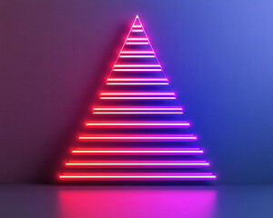 Leinwandbilder - Vibrant neon pyramid a stunning display of light and color in modern design aesthetic