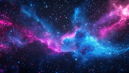Wall Mural - A vibrant cosmic nebula with swirling pink and blue gases in deep space