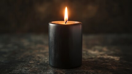 black candle with dark background