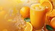 © MetaPixel - Fresh organic orange juice template with vitamin rich fruit ideal for healthy beverage promotions Ample copy space available