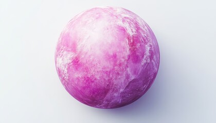 Wall Mural - A vibrant purple planet showcasing swirling clouds against a light backdrop