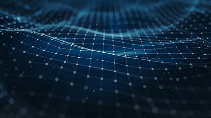 futuristic digital technology network with hexagonal patterns and glowing blue lights