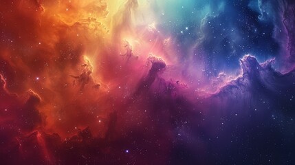 colorful nebula and starry sky, with magical colors and cosmic dust
