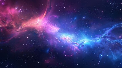 Colorful nebula and starry sky, with magical colors and cosmic dust