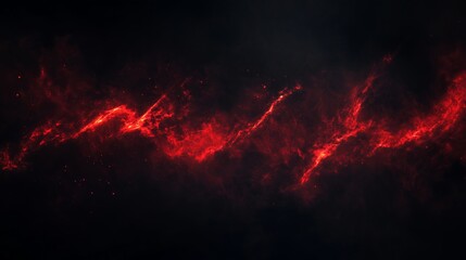 Wall Mural - Abstract dark grunge background with red and black smoke, dust particles, and space sky elements