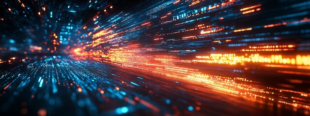 in a server space, all kinds of codes are flying