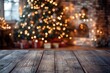 © Dzikrul Husnani - Empty table in front of christmas tree with decoration background, ai