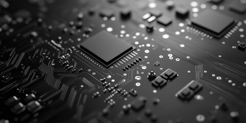 Leinwandbilder - Close-up of computer motherboard showing cpu chip and circuitry