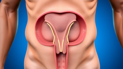 Male reproductive system median section.