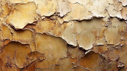 Poster - A detailed view of a textured surface featuring warm golden tones, showcasing layered patterns that illustrate the beauty of aging and craftsmanship in material.