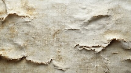Aufkleber - The fabric displays distinct frayed edges and uneven textures, reflecting shades of beige and brown, creating an inviting atmosphere.