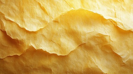 Leinwandbilder - Softly lit yellow paper is layered with a crinkled texture, showcasing dynamic folds and subtle shadows that create visual interest.