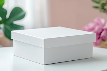 Sticker - A white box sits on a table