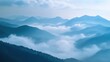 © Ari - Misty Mountain Landscape: A Serene Blue