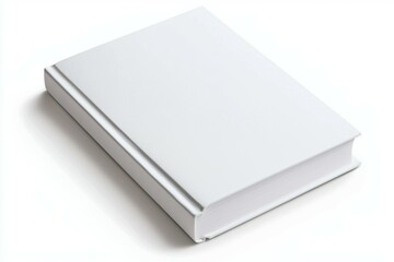 Canvas Print - A white book with a black spine sits on a white background