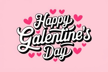 happy galentine's day lettering or text. concept of celebrating girlfriends day, female friendship, 