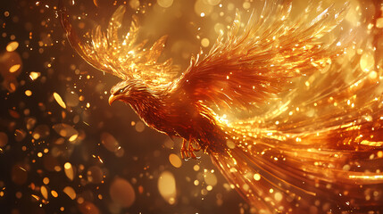 Wall Mural - golden christmas lights