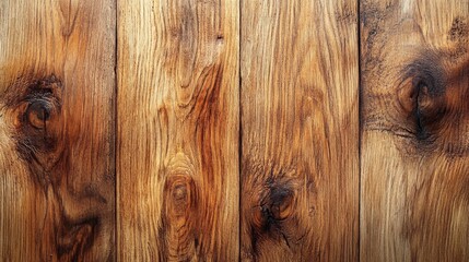 Fototapete - The warm tones of weathered wooden planks display intricate grain patterns and rich textures, highlighting the beauty of natural materials in interior design or rustic settings.