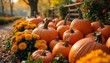 © SwathiFX - Autumns bounty  A vibrant display of pumpkins and flowers
