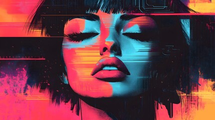 A retro pop art explosion with bold icons and modern glitch aesthetics