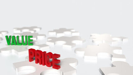 The price and value text for Business concept 3d rendering.