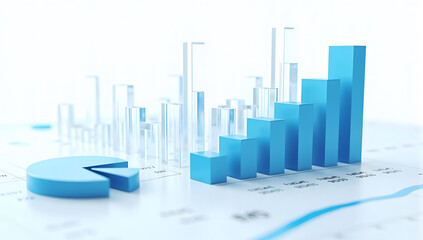 blue graphs of financial business analysis