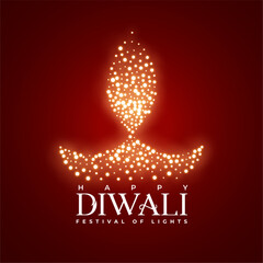 creative sparkling diya. shubh diwali festive celebration background