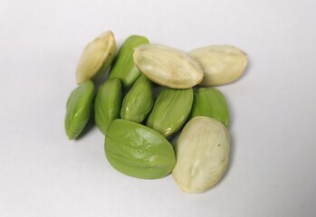 traditional food petai on a white background