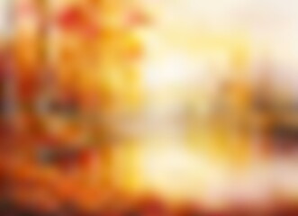 Wall Mural - Abstract backdrop with autumn forest