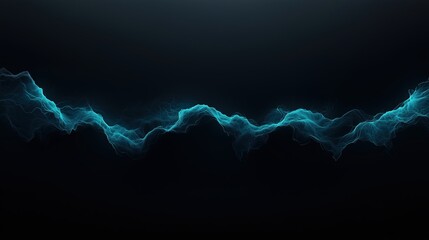 Wall Mural - long blue line with a dark background. the line is made up of small dots. the line is very long and 
