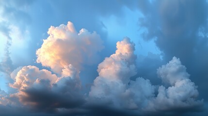 Wall Mural - the sky is filled with clouds and the sun is shining through them. the clouds are white and fluffy, 
