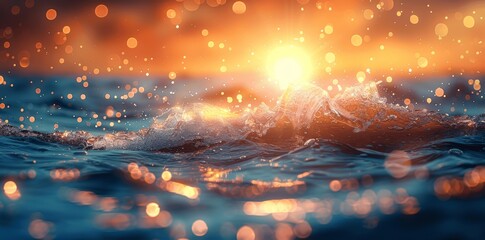 Abstract Sunlit Water Bokeh with Vintage Summer Vibes