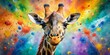© PloyJai - A Giraffe's Curious Gaze Amidst A Burst Of Vibrant Hues