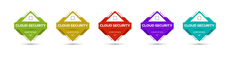 Wall Mural - cybersecurity certification badge design. innovative and professional digital security certified ico