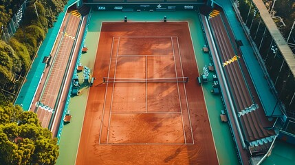 View of the tennis court stadium, which is magnificent and modern