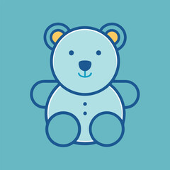 Baby teddy bear toy object newborn template line vector design